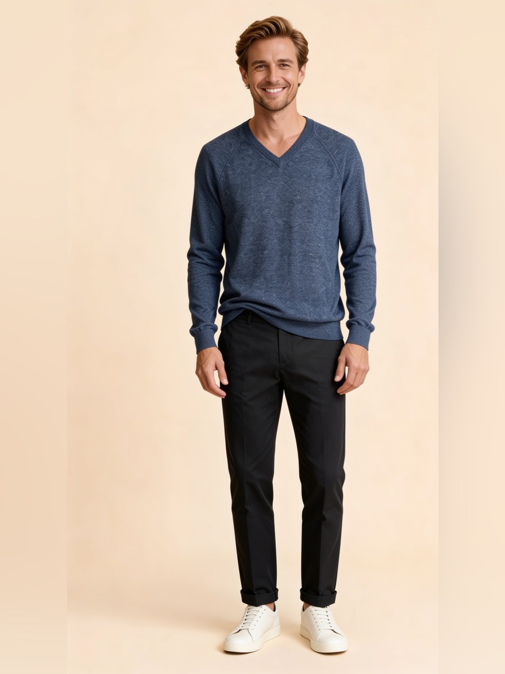 Banana Republic Men's V-Neck Sweater in Slate Blue